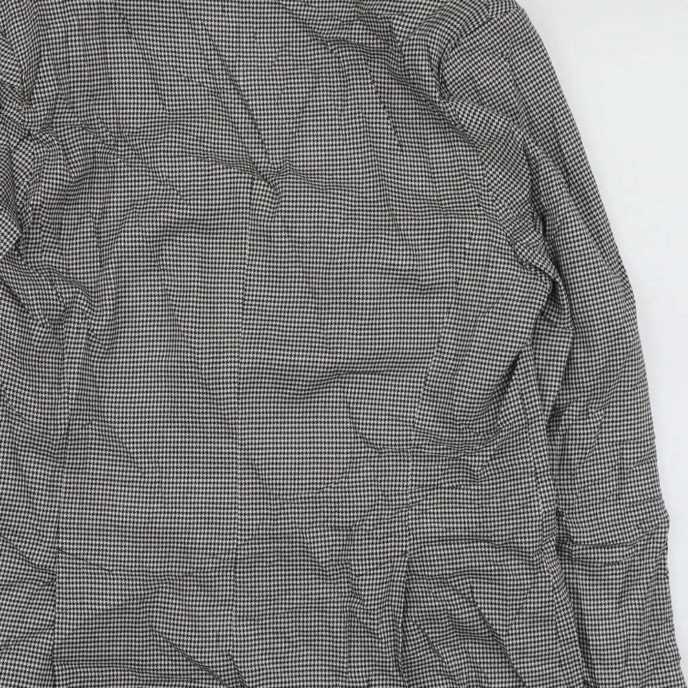 F&F Womens Black Herringbone Polyester Jacket Suit Jacket Size 16