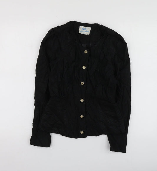 Wallis Womens Black Acrylic Jacket Suit Jacket Size 8