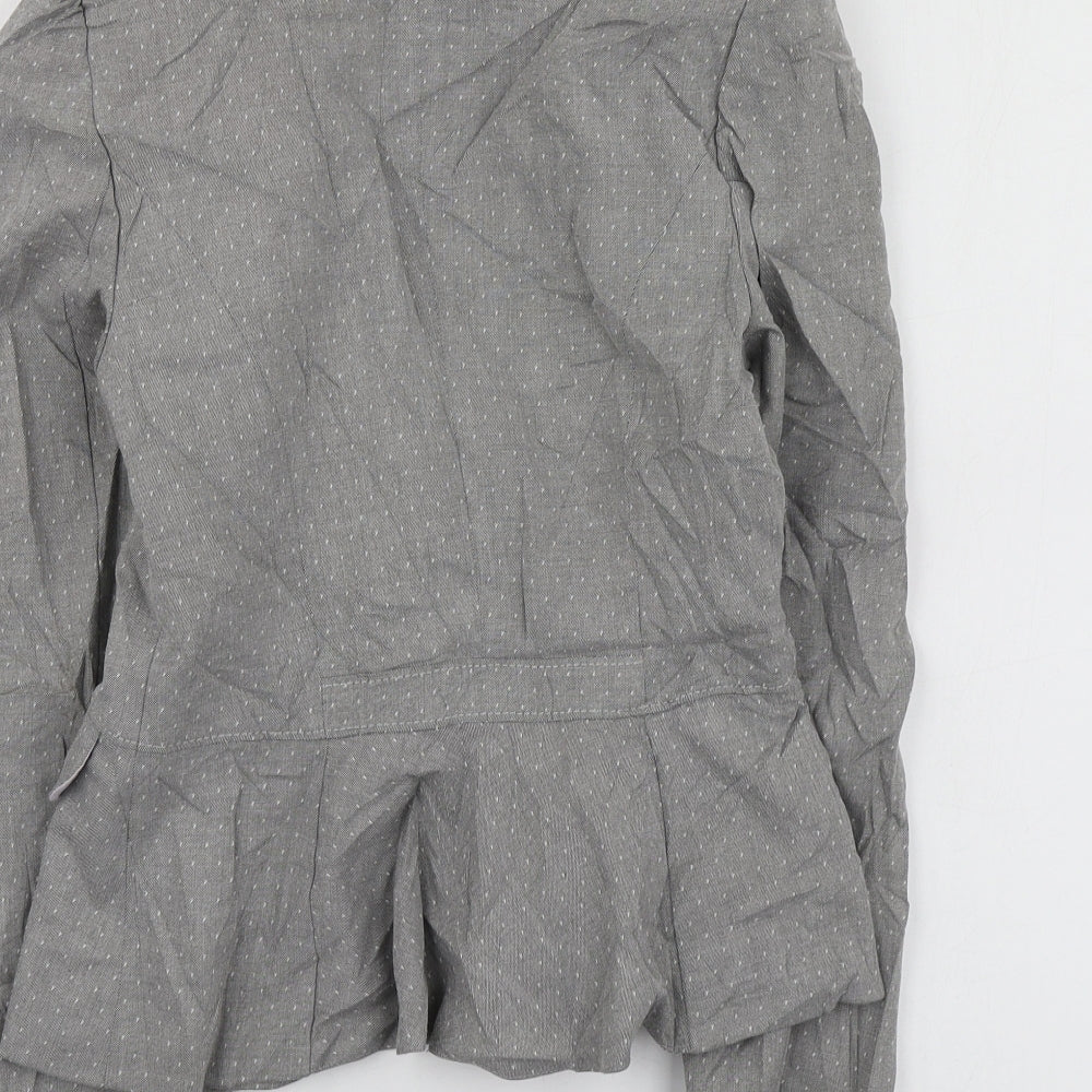 F&F Womens Grey Polka Dot Polyester Jacket Suit Jacket Size 6