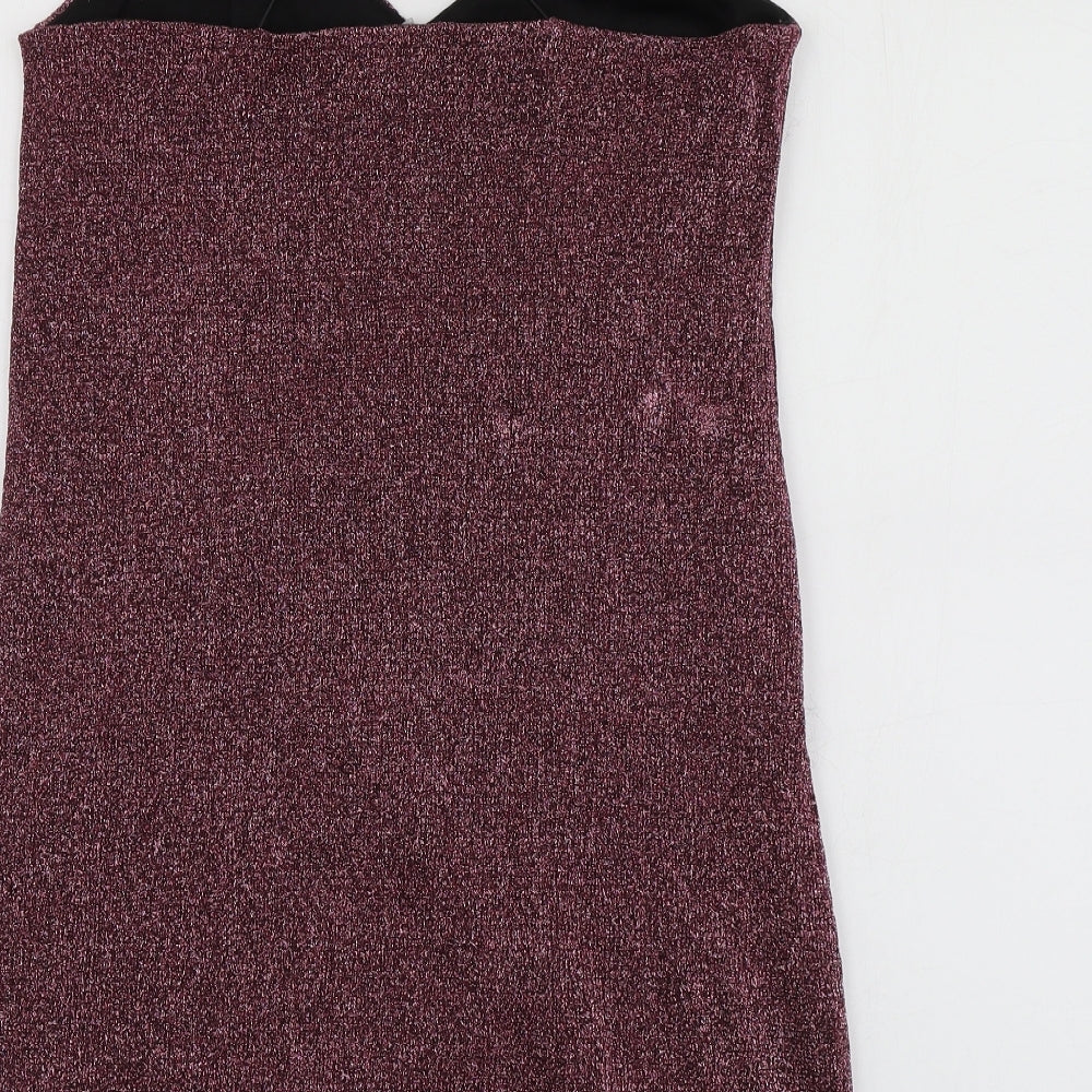 Womens UK Size M Sparkle & Fade Purple Basic Blouse
