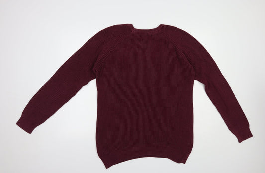 Matalan Mens Purple Crew Neck Cotton Pullover Jumper Size L