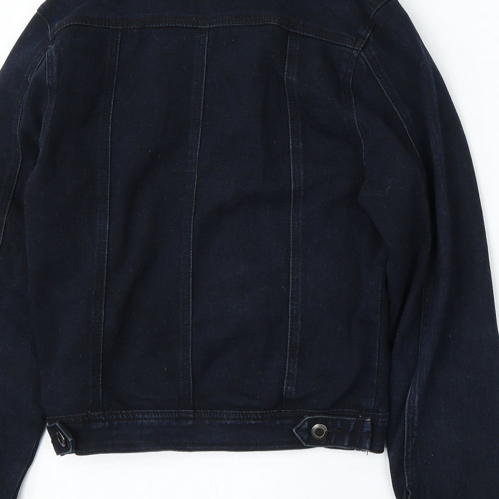 Boohoo Womens Blue Jacket Size 8 Button