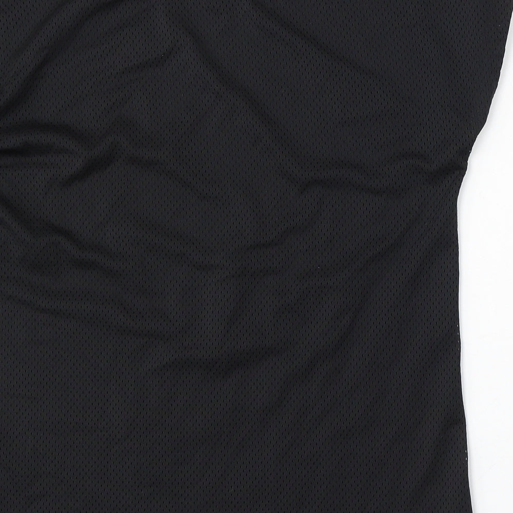 Reebok Womens Black Polyester Basic T-Shirt Size M Round Neck