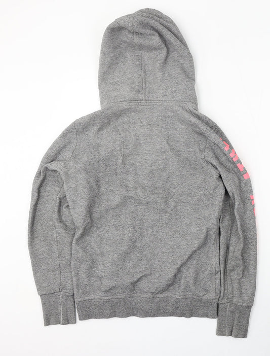 Superdry Womens Grey Cotton Full Zip Hoodie Size M Zip