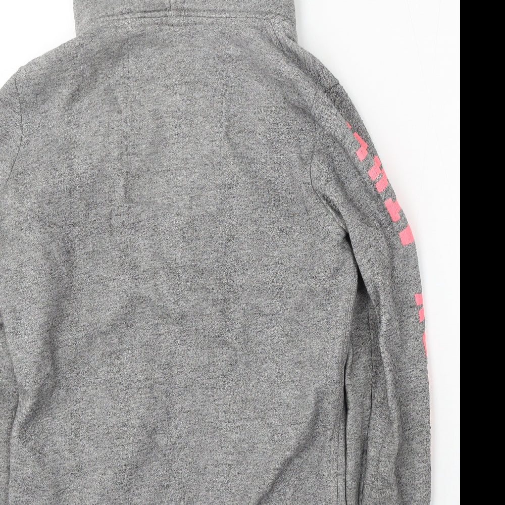 Superdry Womens Grey Cotton Full Zip Hoodie Size M Zip