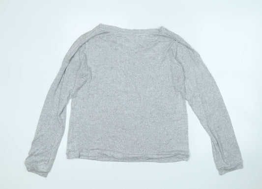 Avenue Womens Grey Round Neck Viscose Pullover Jumper Size 12