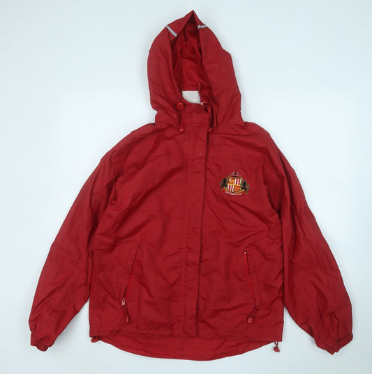 sunderland Womens Red Windbreaker Coat Size 12