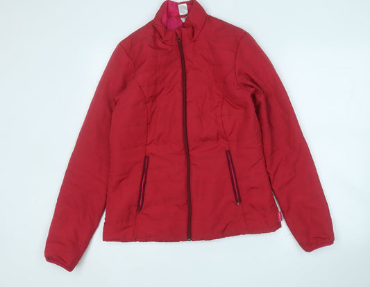 Womens UK Size S DECATHLON Pink Puffer Jacket