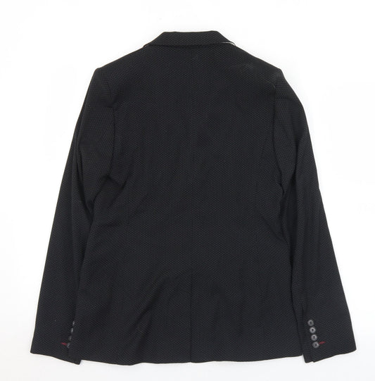 NEXT Womens Black Polka Dot Polyester Jacket Suit Jacket Size 10