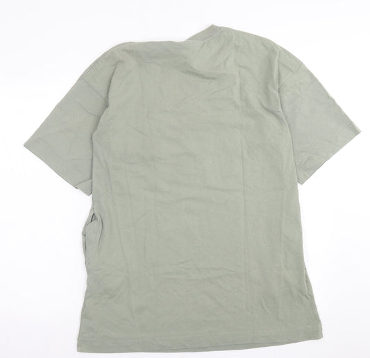 Topshop Womens Green Cotton T-Shirt Dress Size XS Crew Neck Pullover