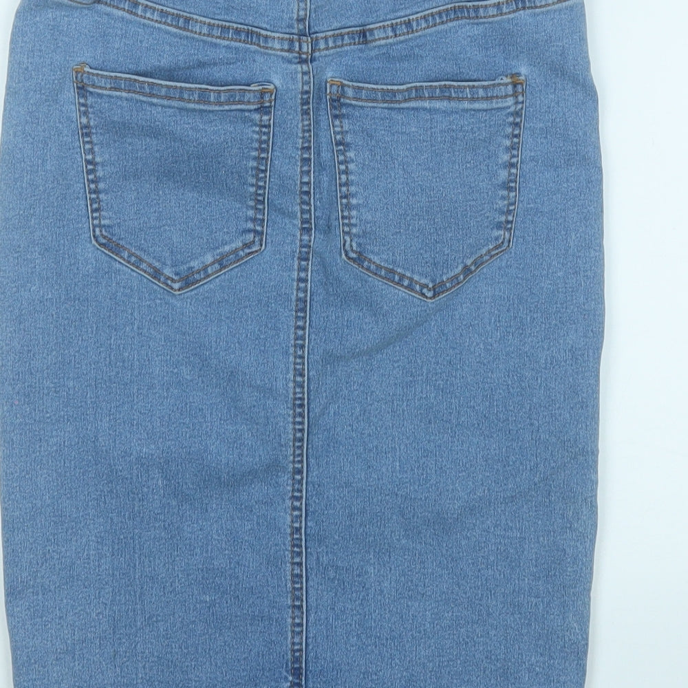 Noisy may Womens Blue Cotton A-Line Skirt Size XS