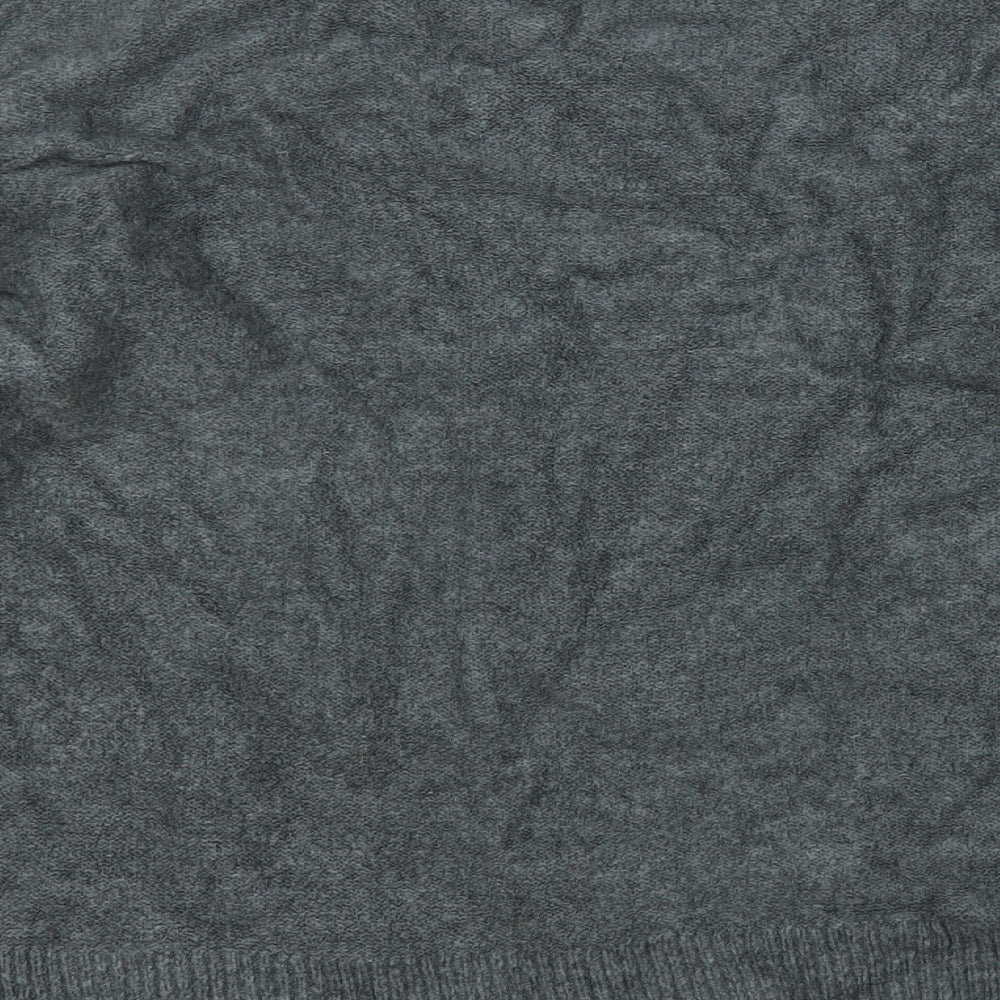 Stradivarius Womens Grey Round Neck Acrylic Pullover Jumper Size S
