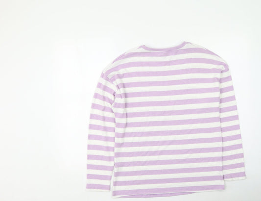 George Womens Multicoloured Round Neck Striped Polyester Pullover Jumper Size 14