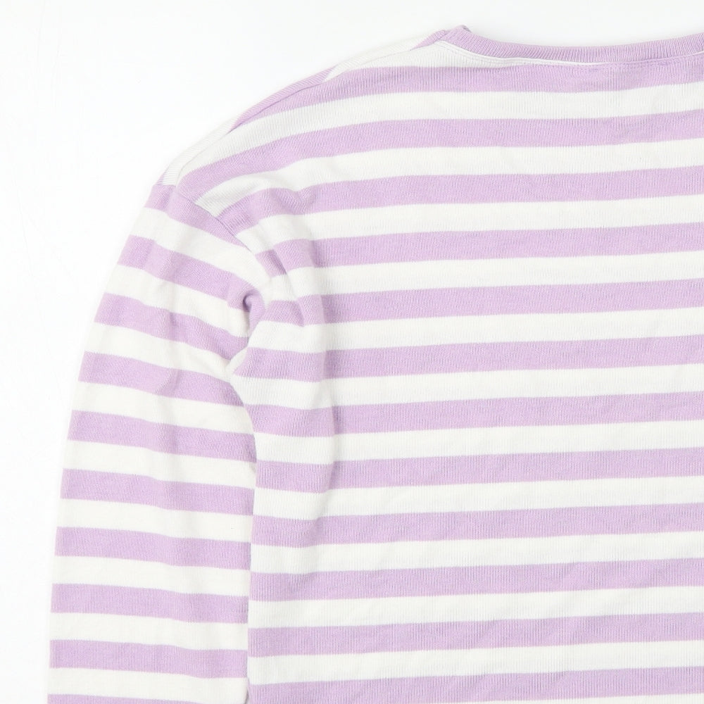 George Womens Multicoloured Round Neck Striped Polyester Pullover Jumper Size 14