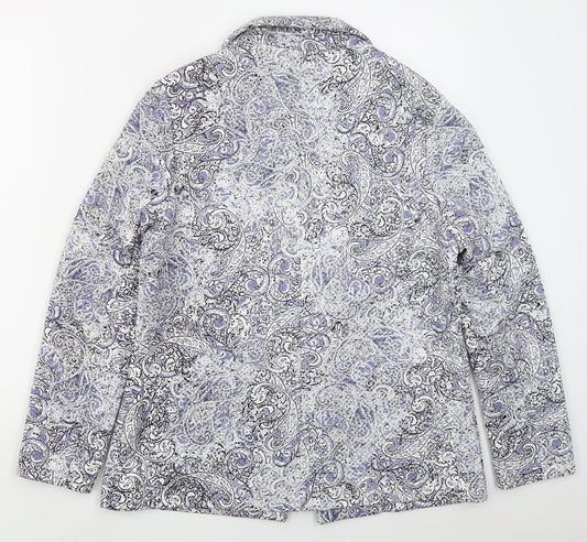 George Womens Blue Paisley Jacket Size 14