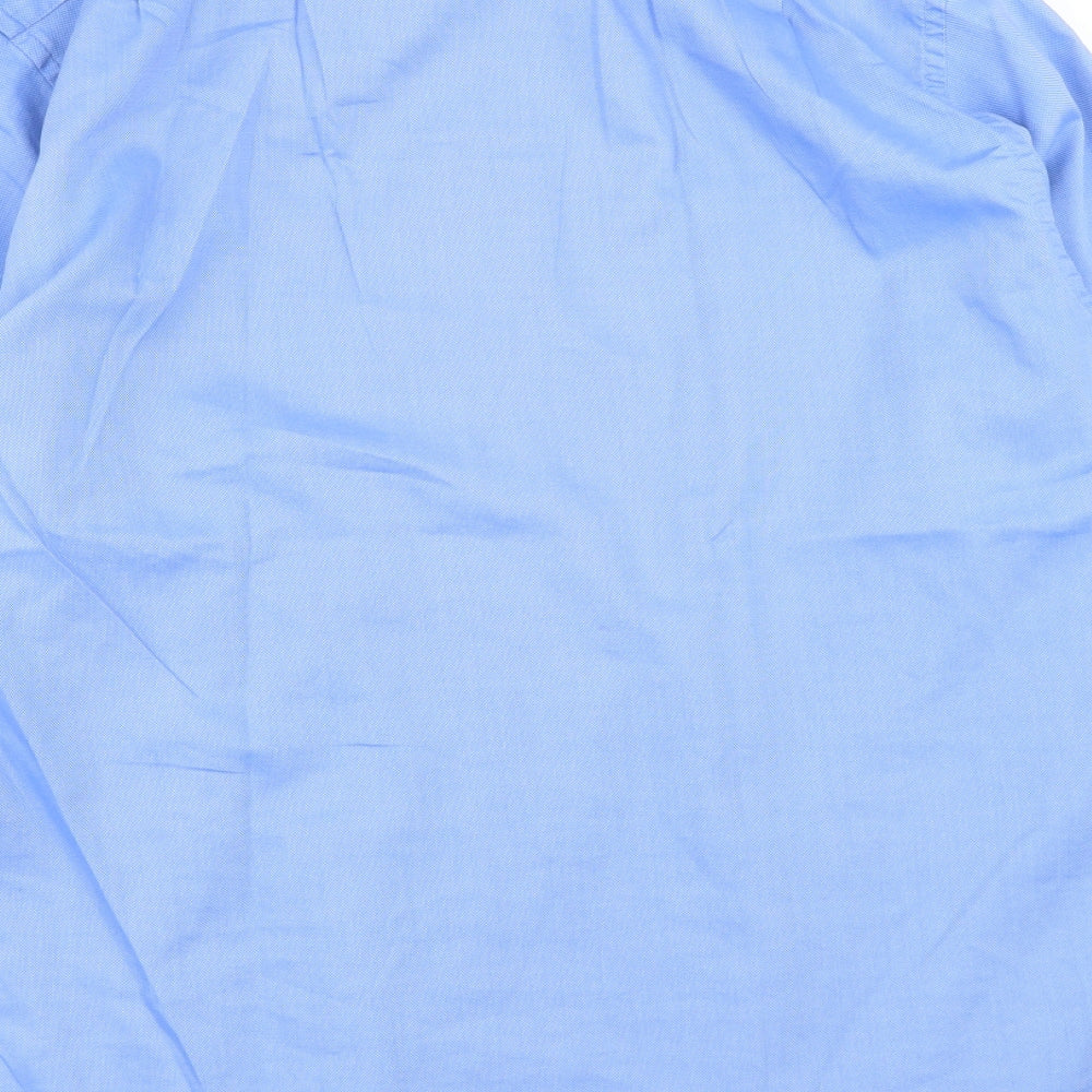 Mens UK Size 16.5 Hyphen Blue Button-Up Long Sleeve Casual Shirt