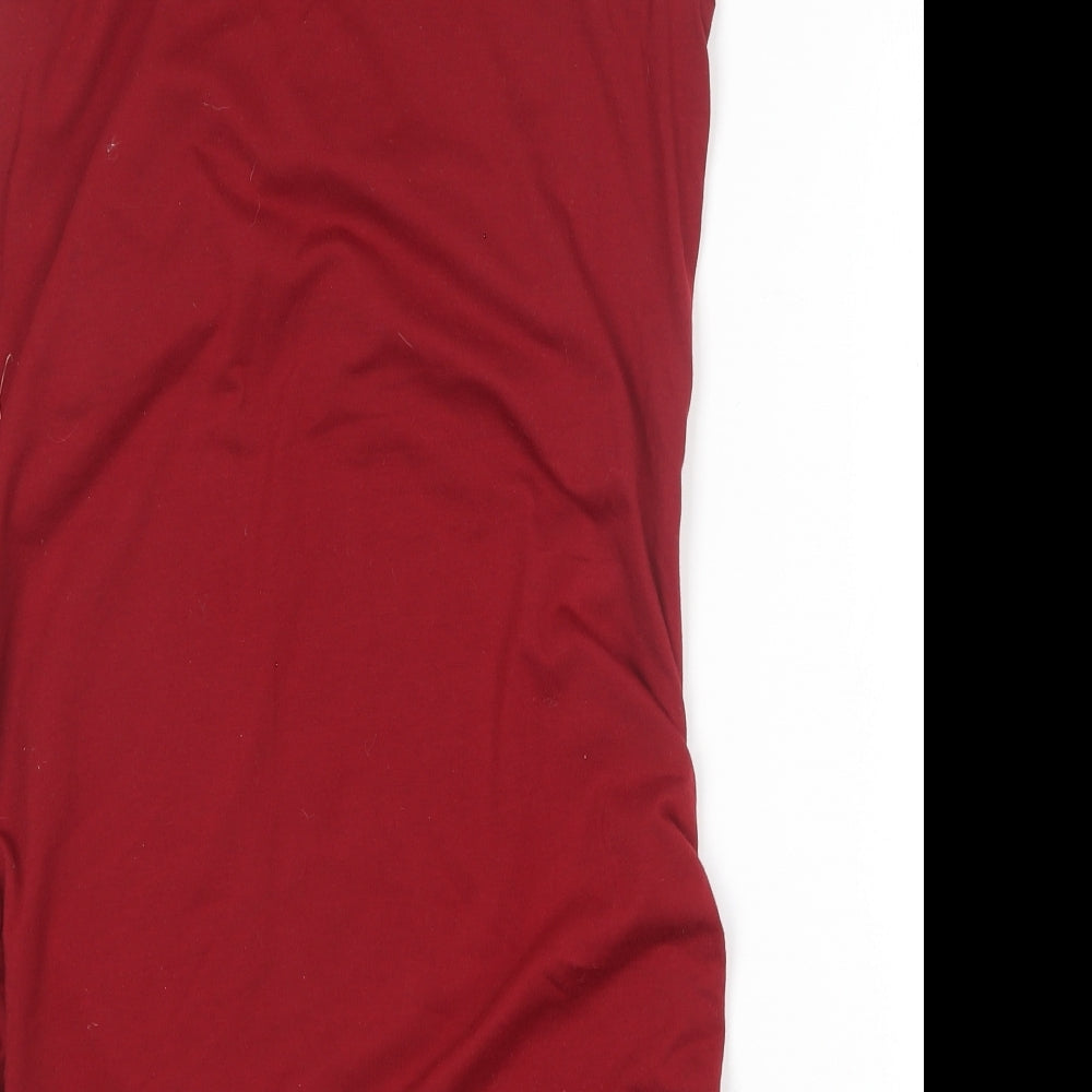Preworn Womens Red Polyester Basic Tank Size M Round Neck