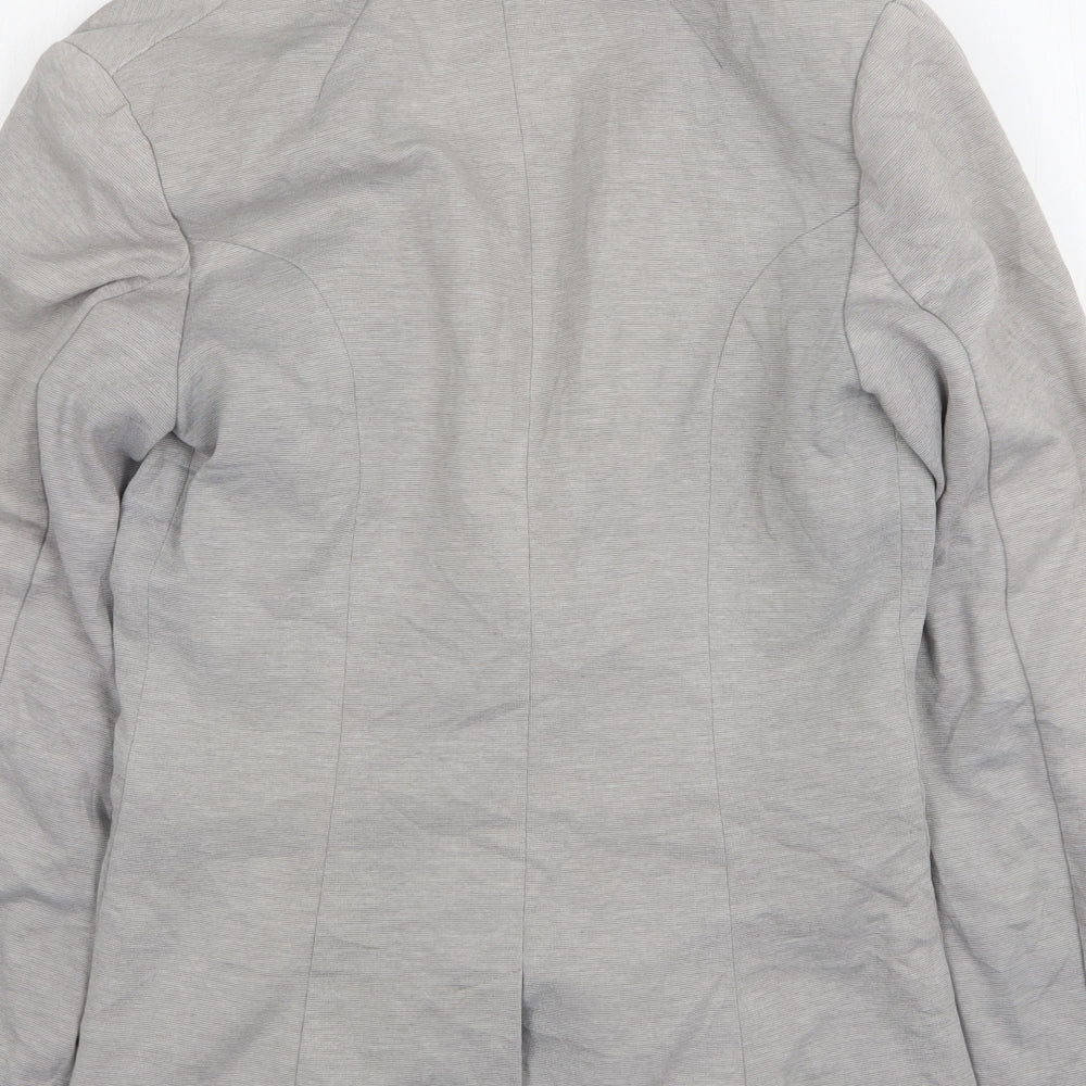 H&M Womens Grey Polyester Jacket Blazer Size 10