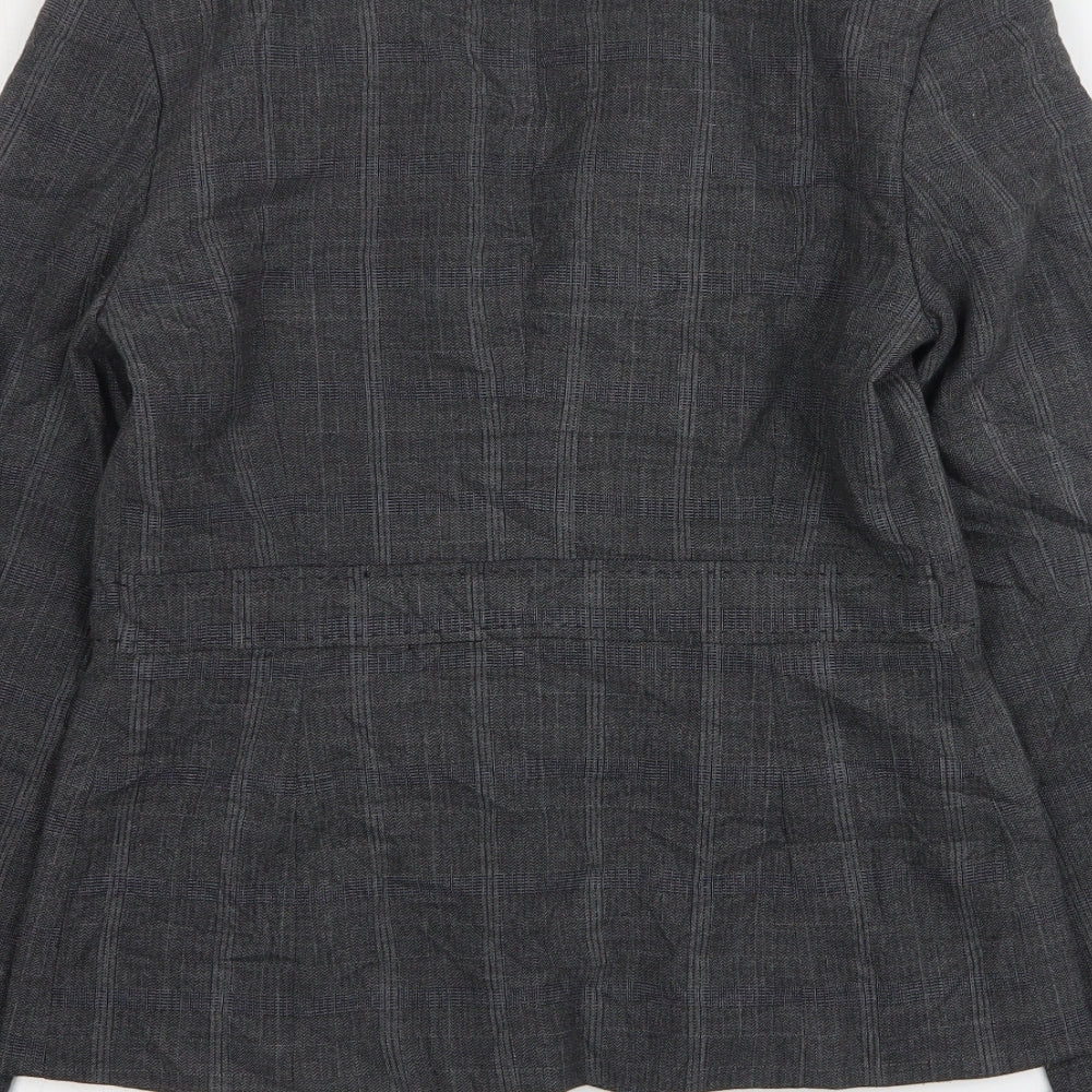 NEXT Womens Grey Check Polyester Jacket Suit Jacket Size 10
