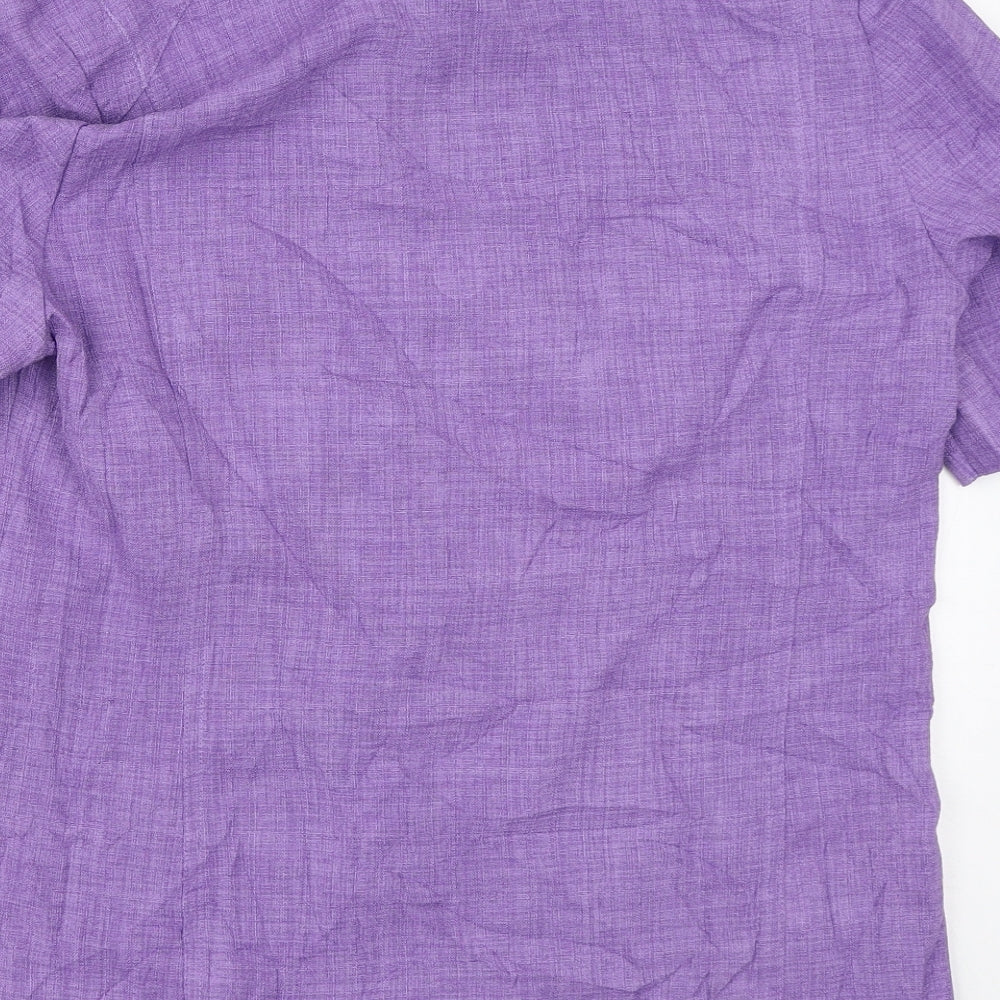 Oscar B Womens Purple Polyester Tunic Button-Up Size 10 Collared