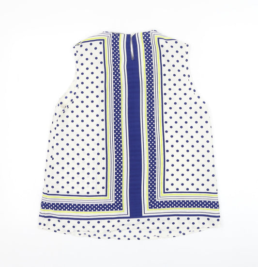 Atmosphere Womens White Polka Dot Polyester Basic Blouse Size 12 Collared