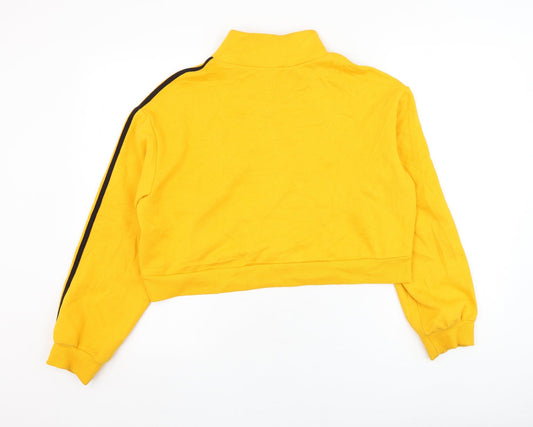 H&M Womens Yellow Cotton Pullover Sweatshirt Size M Pullover - Rainbow