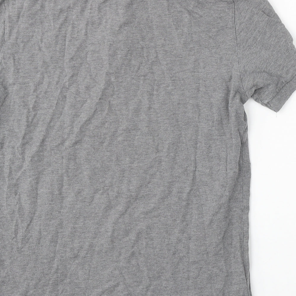 Gap Mens Grey Polyester Polo Size L Collared Button