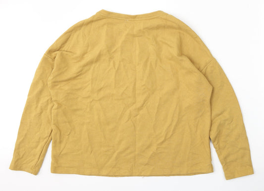 Womens UK Size M Pull&Bear Yellow Pullover Jumper