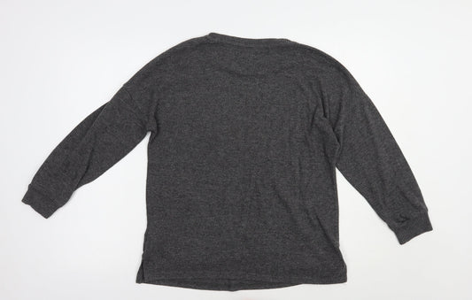 Primark Womens Grey Crew Neck Polyester Pullover Jumper Size 12