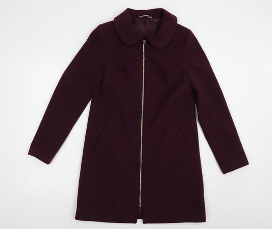 Womens UK Size 6 F&F Purple Biker Coat