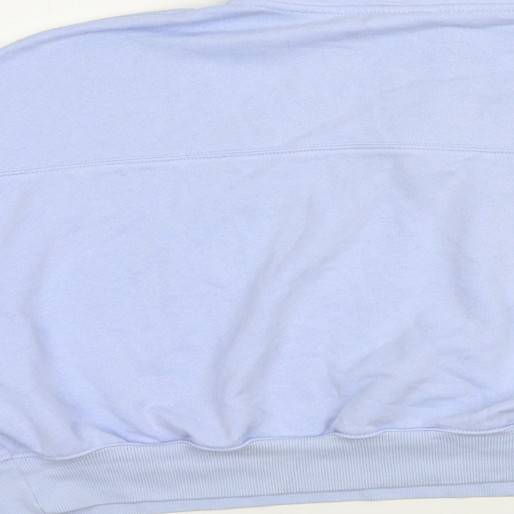 H&M Womens Blue Cotton Pullover Sweatshirt Size XL Zip