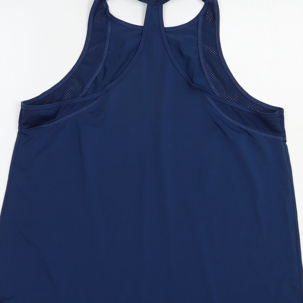 Matalan Womens Blue Polyester Basic Tank Size L Scoop Neck