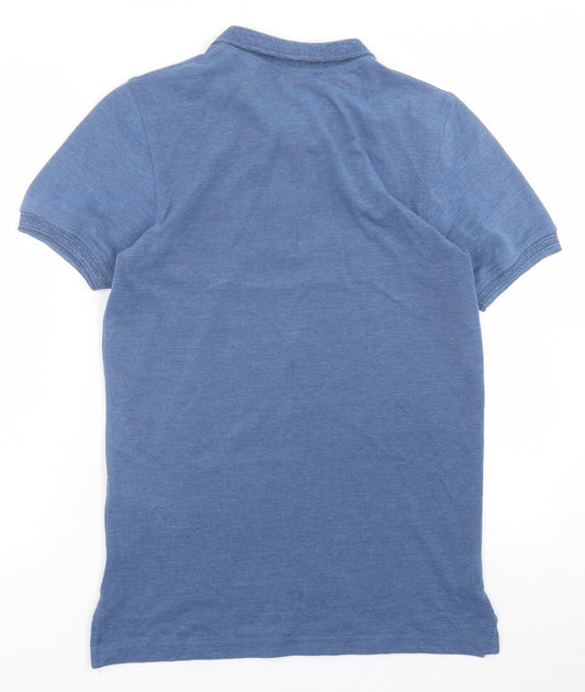 LTB Mens Blue Cotton Polo Size XS Collared Button