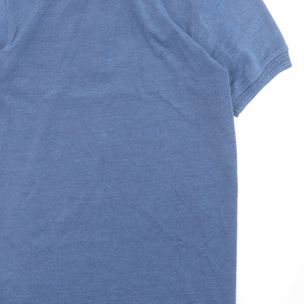 LTB Mens Blue Cotton Polo Size XS Collared Button