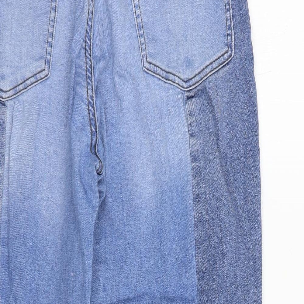 TU Womens Blue Cotton Cropped Jeans Size 12 L25 in Regular Button