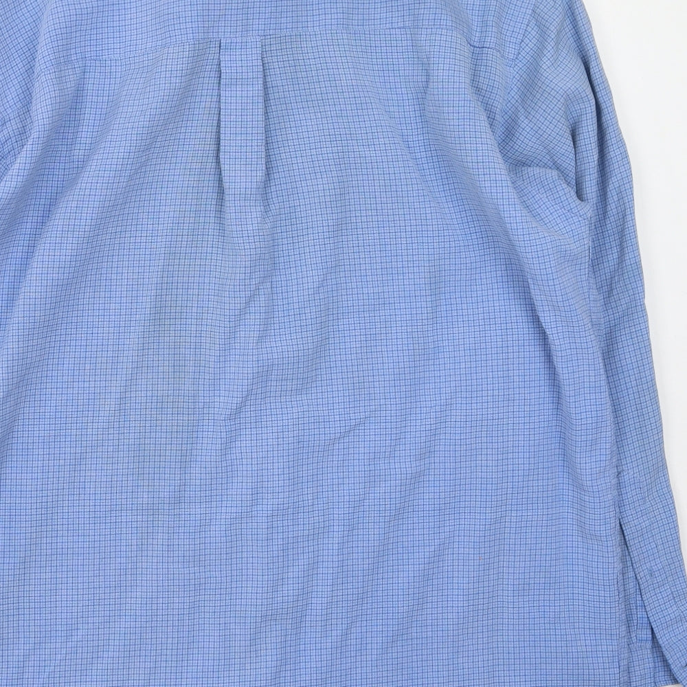 Mens UK Size M Gianni Vironi Blue Button-Up Long Sleeve Casual Shirt