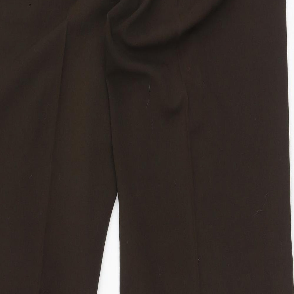 AMARANTO Womens Brown Polyester Trousers Size 12 L30 in Regular