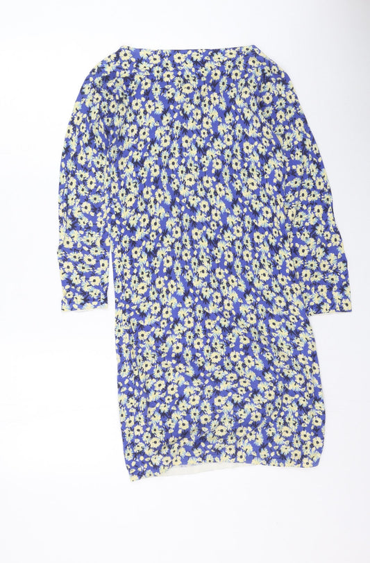 NEXT Womens Multicoloured Floral Cotton Jumper Dress Size 8 Round Neck