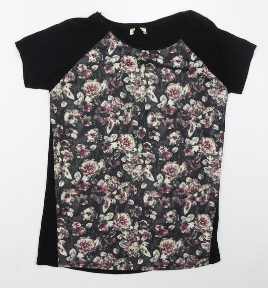 Womens UK Size 10 Matalan Black Basic T-Shirt