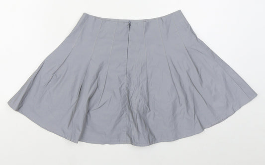 Love & Other Things Womens Grey  Polyester Skater Skirt Size XS   Zip