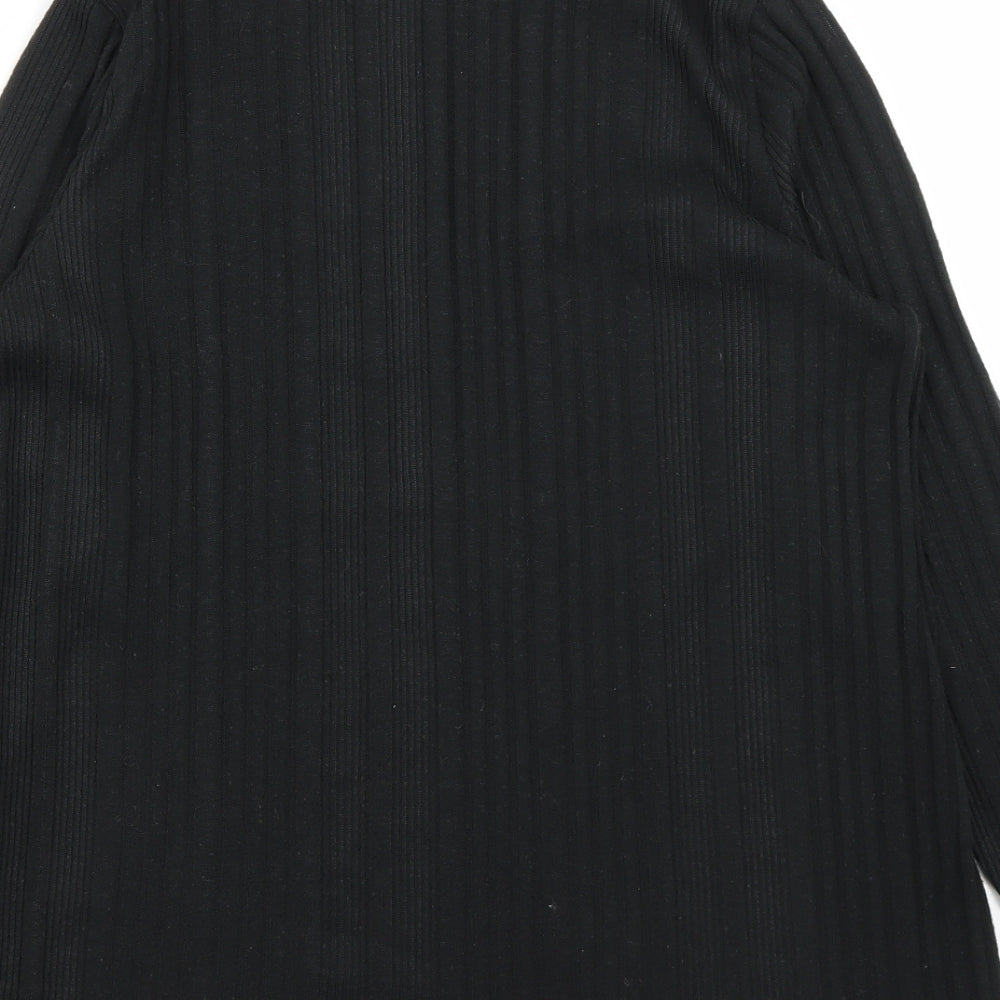 Nutmeg Womens Black Round Neck Polyester Pullover Jumper Size 12