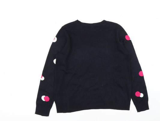 TU Womens Blue Round Neck Acrylic Pullover Jumper Size 10