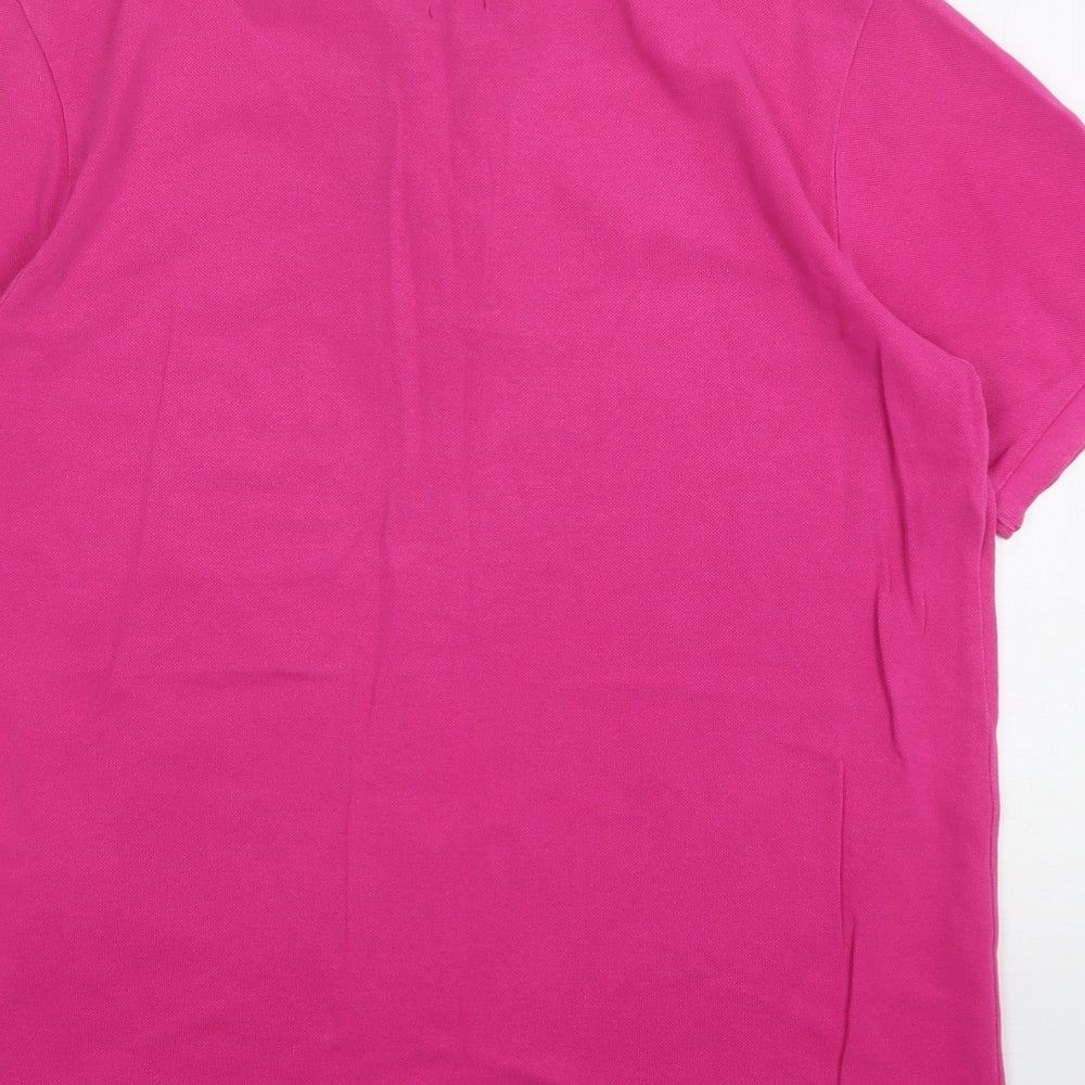 Brookhaven Mens Pink Cotton Polo Size L Collared