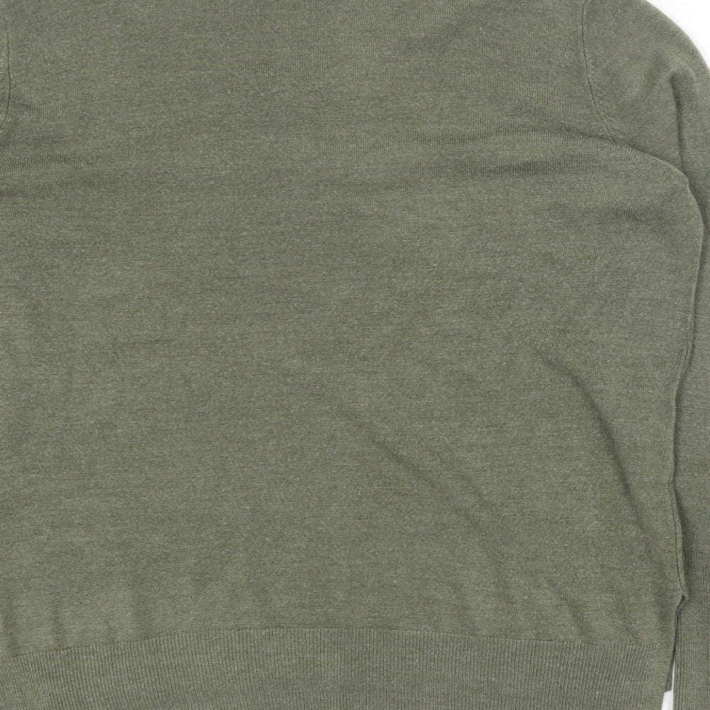 Primark Womens Green V-Neck Acrylic Pullover Jumper Size 14