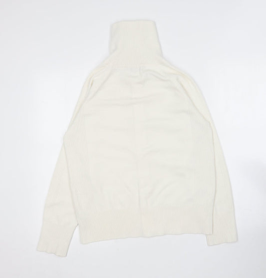 George Womens Ivory Collared Acrylic Full Zip Jumper Size 16