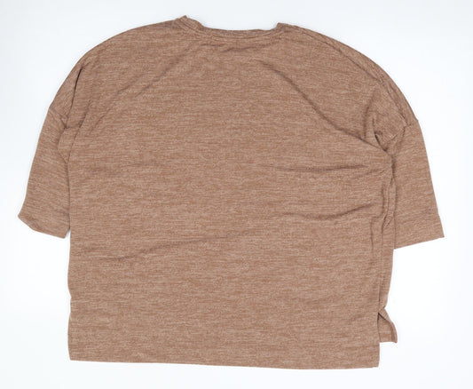 Primark Womens Brown Round Neck Polyester Pullover Jumper Size S