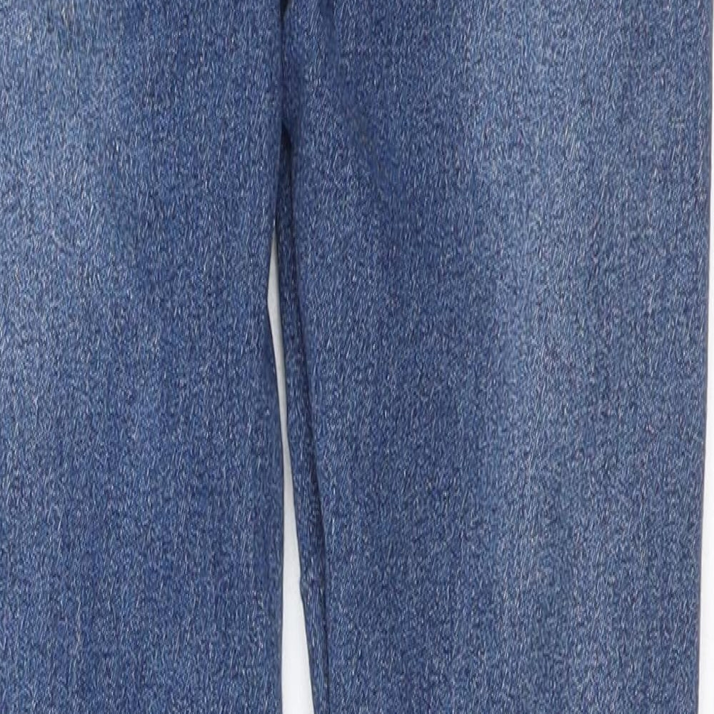 PRETTYLITTLETHING Womens Blue Cotton Tapered Jeans Size 4 L24 in Regular