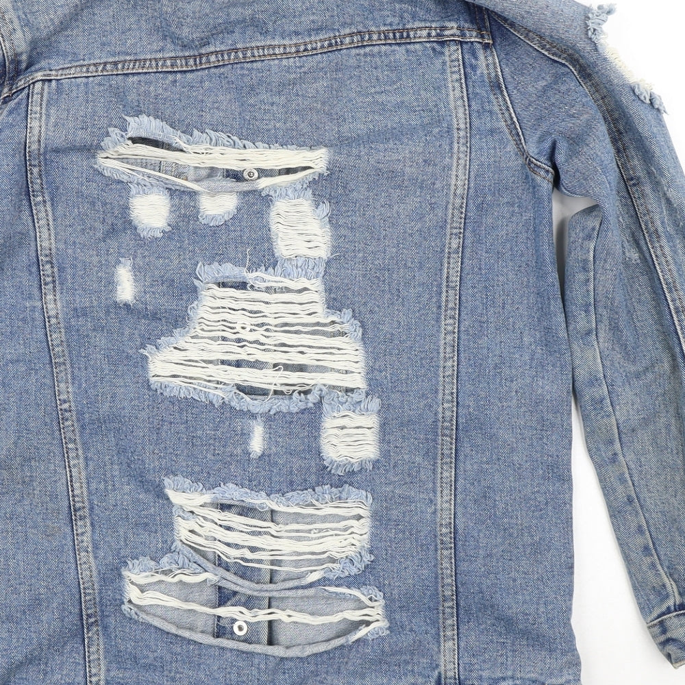 Denim & Co. Womens Blue Jacket Size 8 - DIstressed