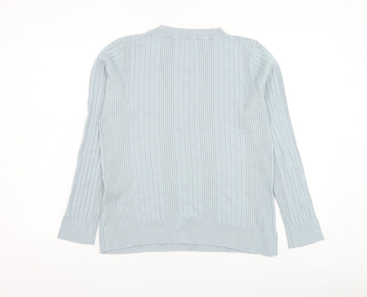New Look Womens Blue Round Neck Viscose Pullover Jumper Size 18