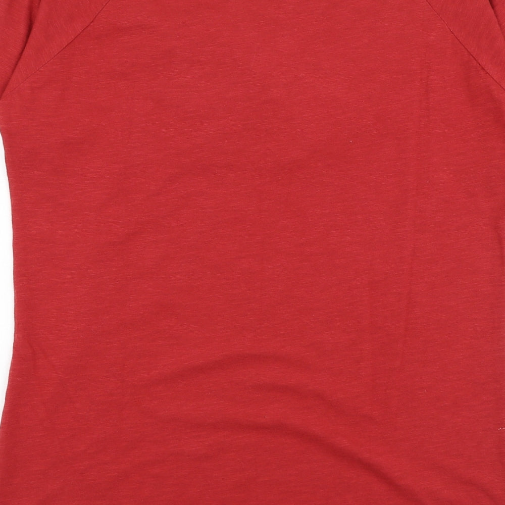 EWM Womens Red Cotton Basic T-Shirt Size 10 Round Neck